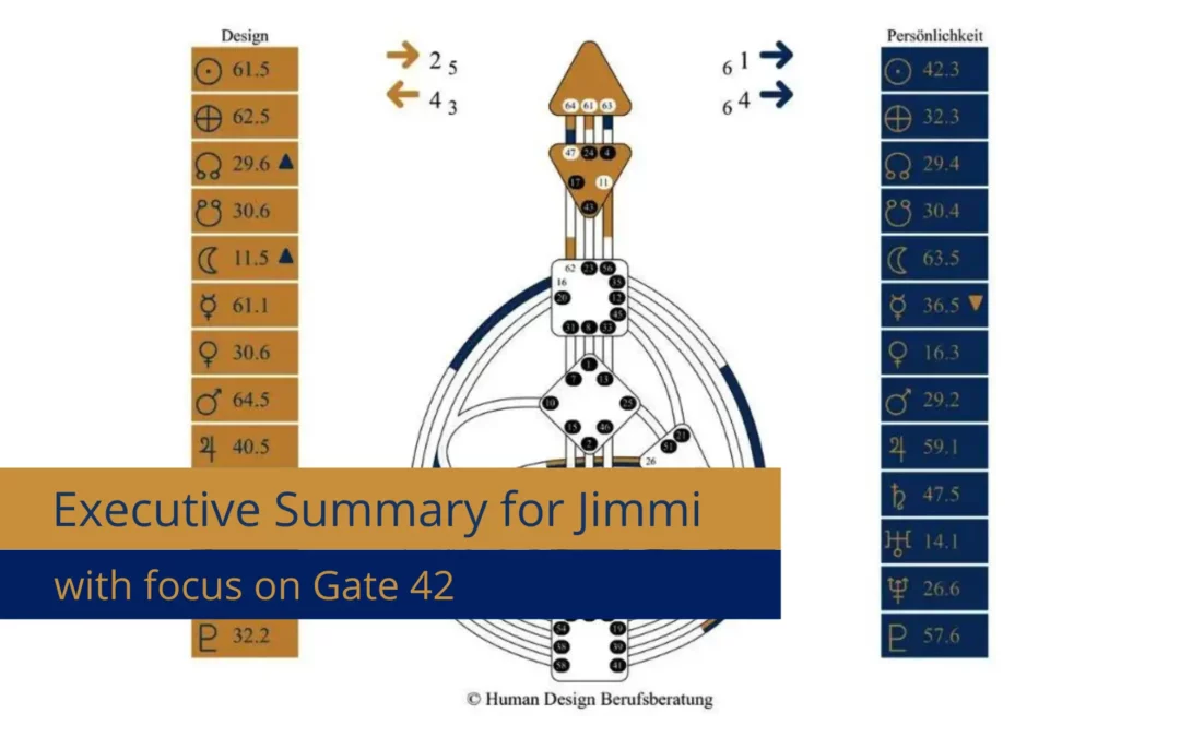 Executive Summary of Jimmy and the Human Design Gate 42 in Focus