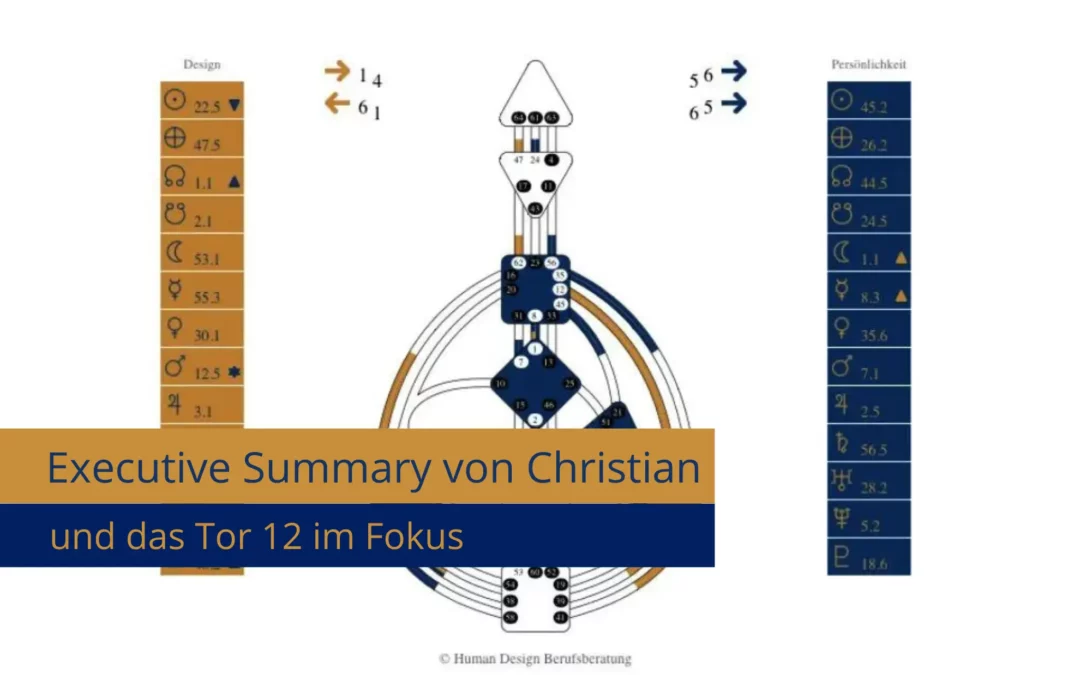 Executive Summary von Christian und das Human Design Tor 12 im Fokus