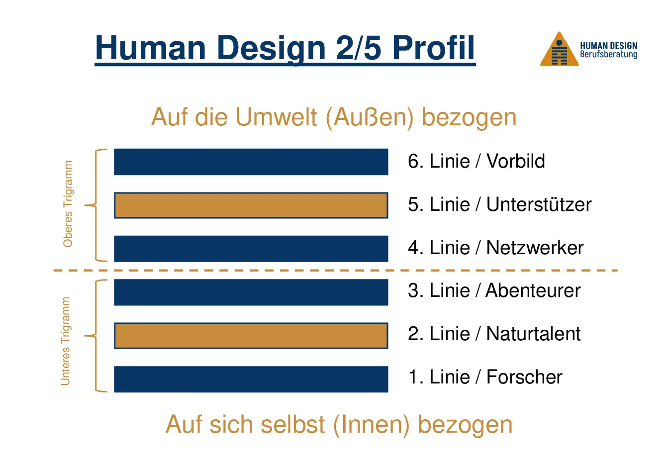 Human Design 2/5 Profile visually explained as a hexagram