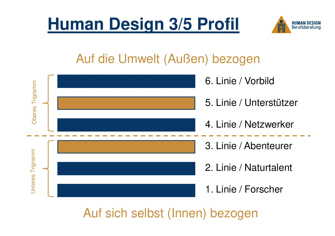 Human Design 3/5 Profile visually explained as a hexagram